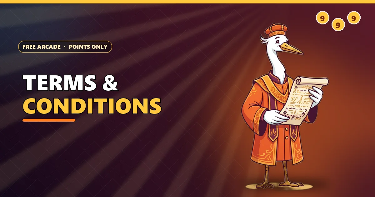 Heron judge holding a scroll for the 9K Club terms and conditions